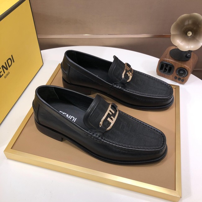 Fendi Mens FF Squared leather loafers 93833-4