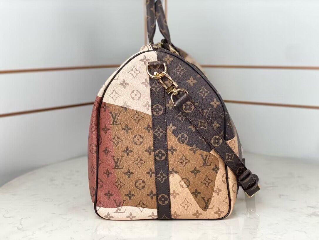 Louis Vuitton Keepall Bandouliere 55 Travel Bag M46677 Brown