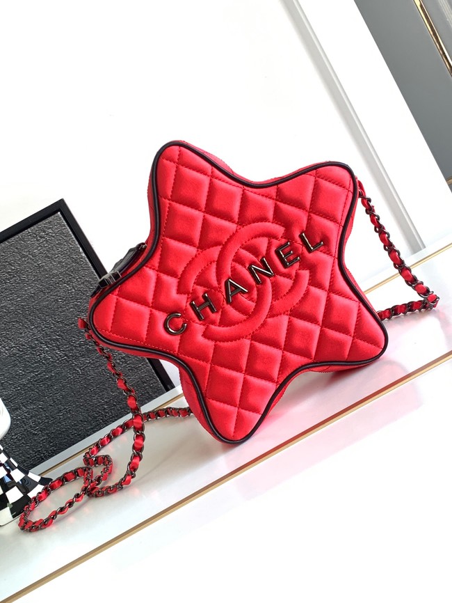 Chanel 24C Star Bag Satin AS4579 red