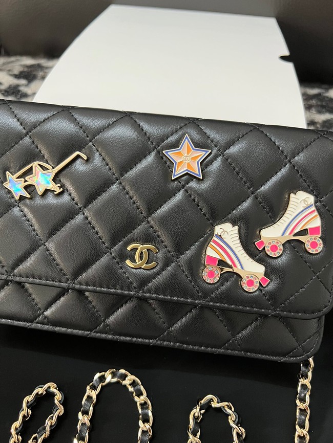 Chanel CLASSIC WALLET ON CHAIN AP0250 Black