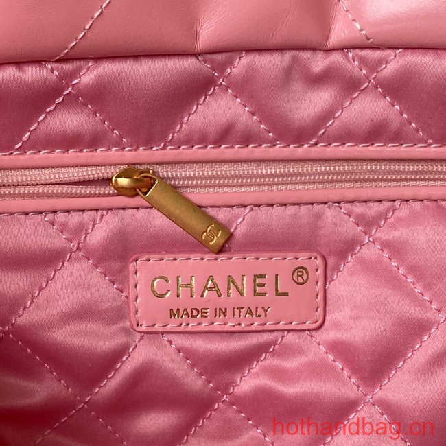 CHANEL 22 HANDBAG Calfskin & Gold-Tone Metal AS3261 pink