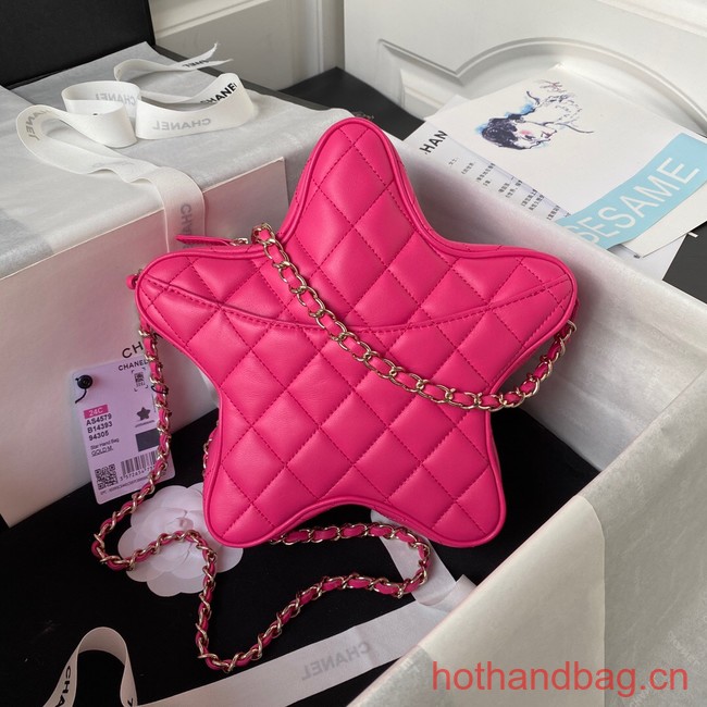 CHANEL STAR HANDBAG AS4579 & Gold-Tone Metal Fuchsia