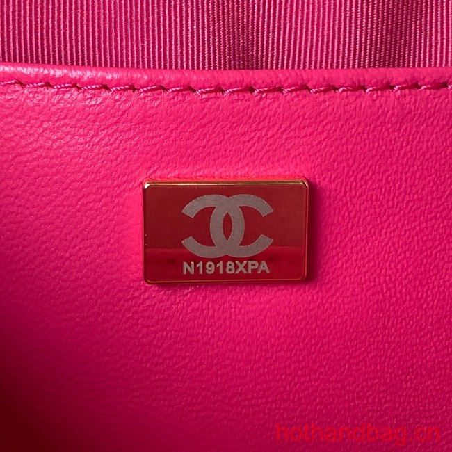 CHANEL STAR HANDBAG AS4579 & Gold-Tone Metal Fuchsia