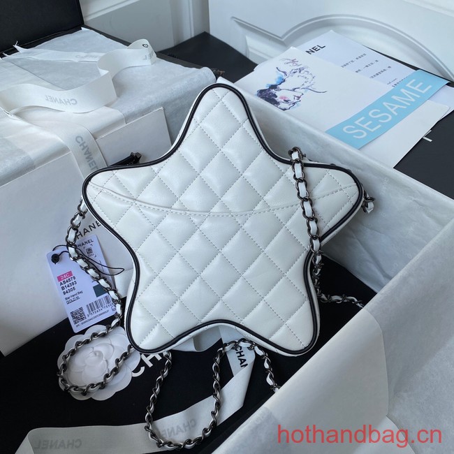 CHANEL STAR HANDBAG AS4579 & Guns-Tone Metal white