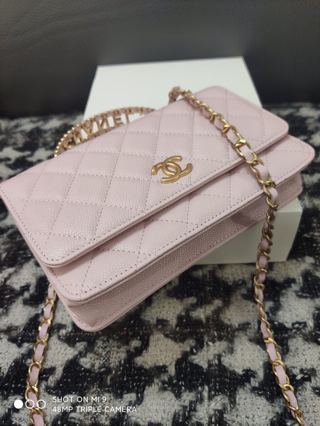 Chanel FLAP PHONE HOLDER WITH CHAIN AP3575 PINK