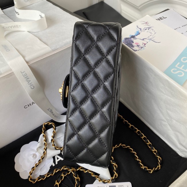 Chanel FLAP PHONE HOLDER WITH CHAIN AS4362 BLACK