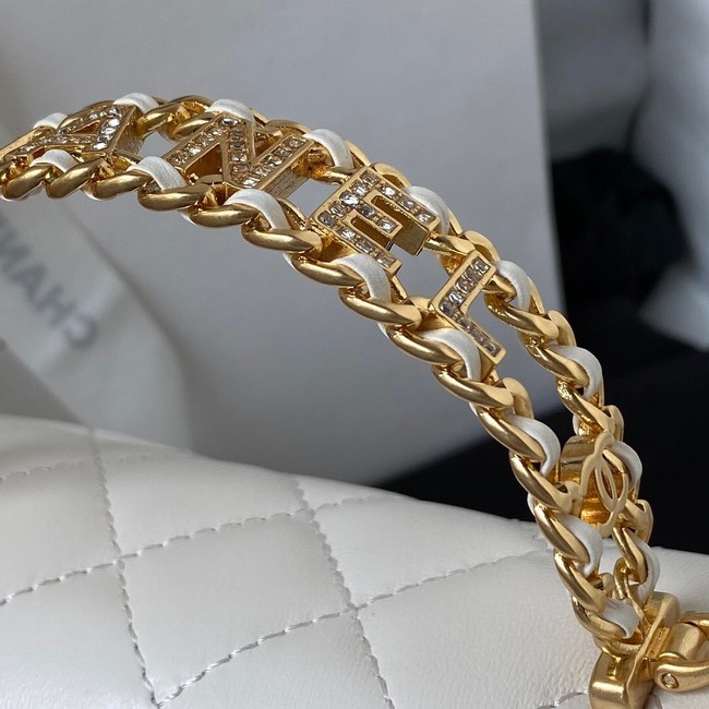 Chanel FLAP PHONE HOLDER WITH CHAIN AS4362 WHITE