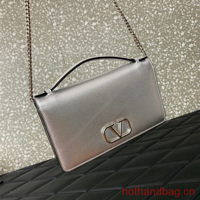 VALENTINO grain calfskin leather bag 0688 Silver