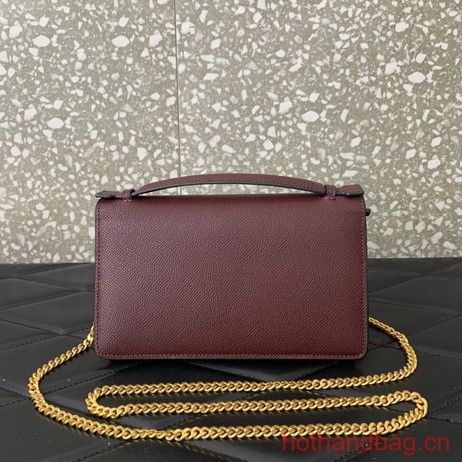 VALENTINO grain calfskin leather bag 0688 Wine