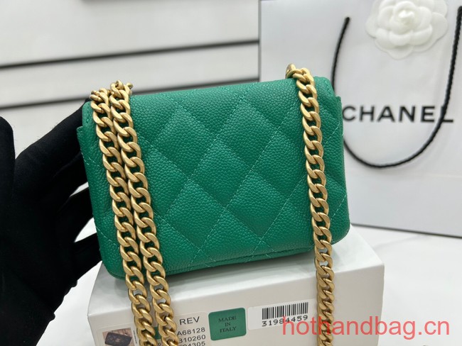 Chanel NANO CLUTCH WITH CHAIN A68128 green