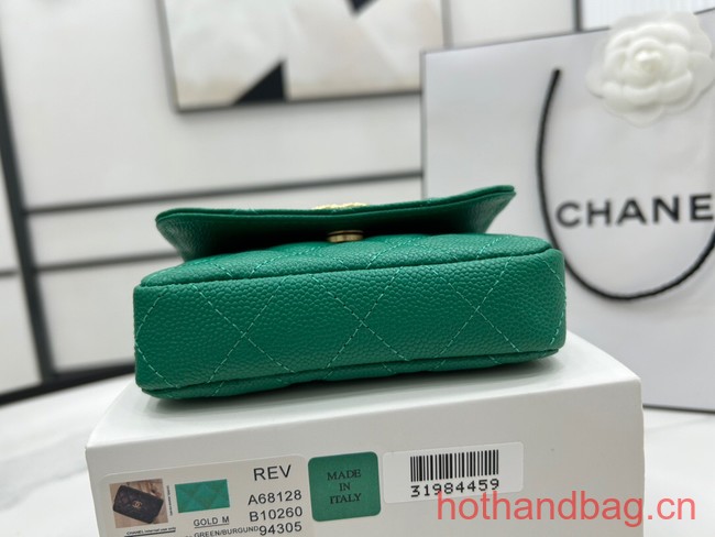 Chanel NANO CLUTCH WITH CHAIN A68128 green