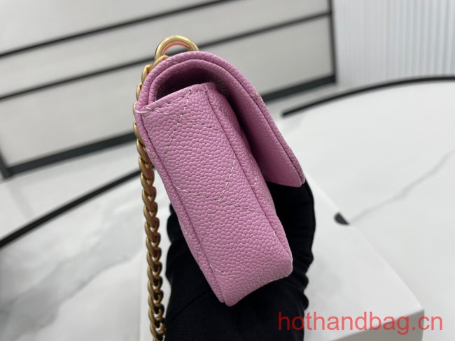 Chanel NANO CLUTCH WITH CHAIN A68128 pink