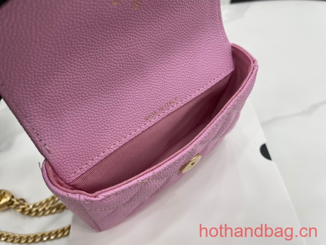 Chanel NANO CLUTCH WITH CHAIN A68128 pink