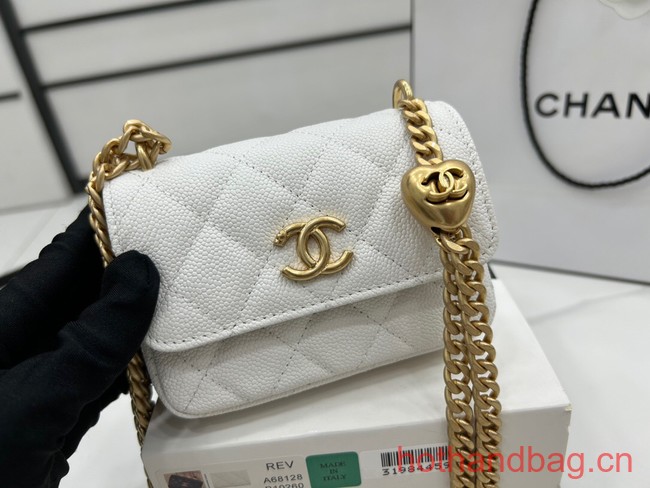 Chanel NANO CLUTCH WITH CHAIN A68128 white