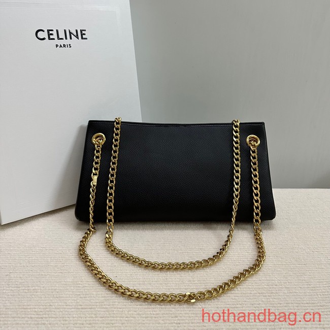 Celine MEDIUM NEWSPAPER BAG IN SUPPLE CALFSKIN 114253 BLACK