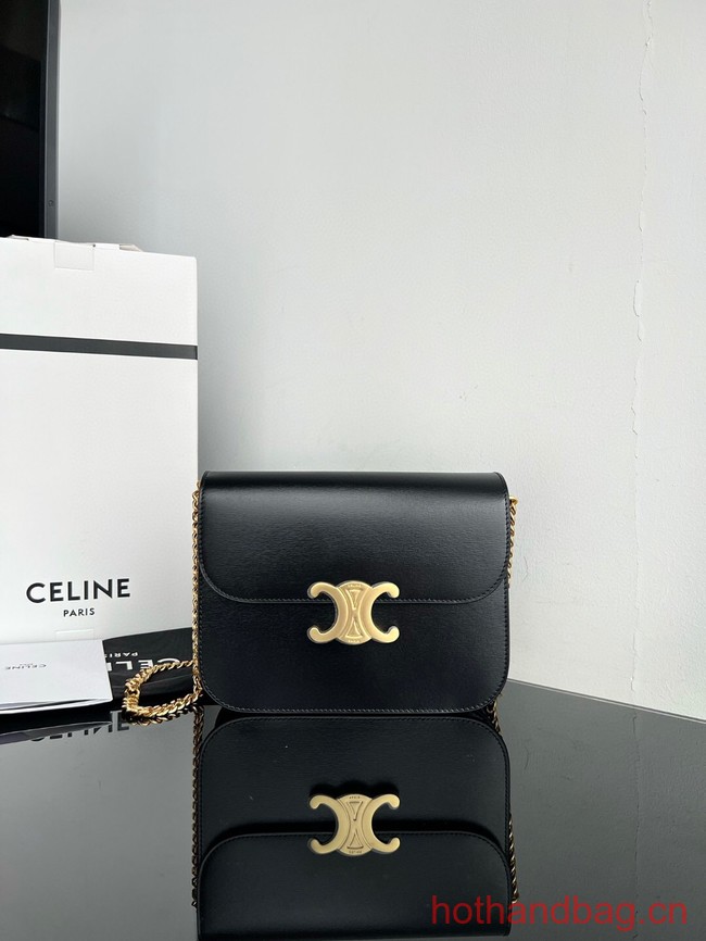 Celine MEDIUM COLLEGE BAG IN SHINY CALFSKIN 113583 BLACK