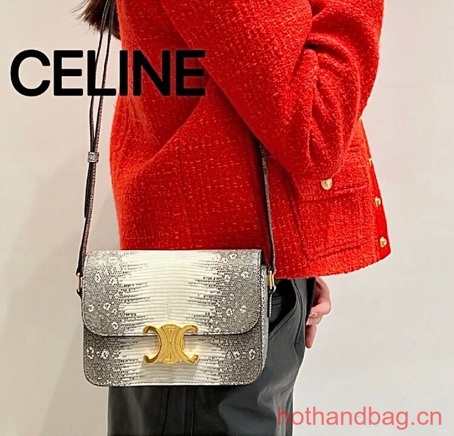 Celine TEEN TRIOMPHE BAG IN LIZARD 188424 NATURAL 