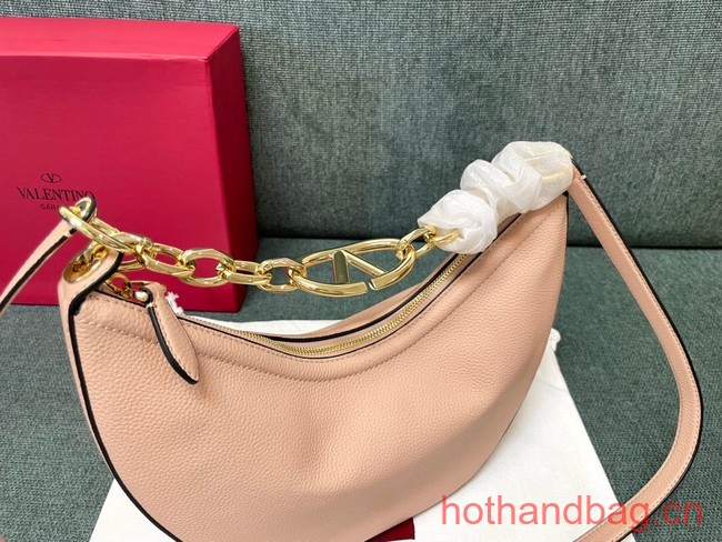 VALENTINO Vlogo Moon small leather HOBO bag chain N08J pink