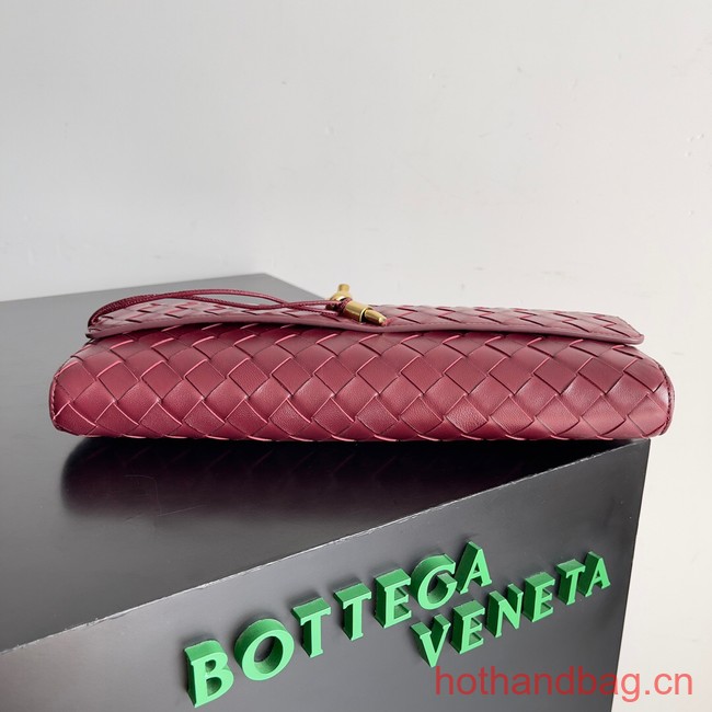 Bottega Veneta Long Clutch Andiamo With Handle 741511 Barolo