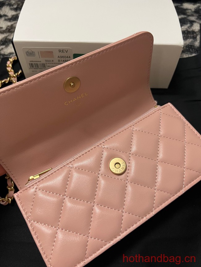 CHANEL FLAP PHONE HOLDER WITH CHAIN AP3575 pink