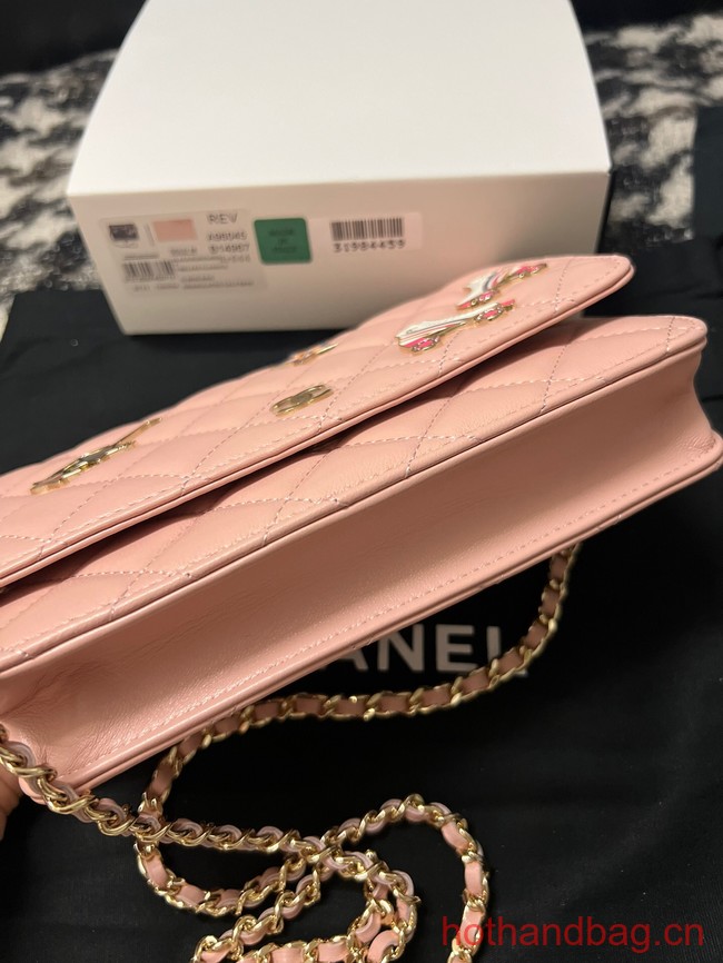 Chanel CLASSIC WALLET ON CHAIN AP0250 pink