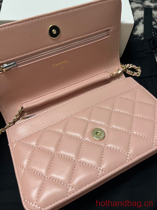 Chanel CLASSIC WALLET ON CHAIN AP0250 pink