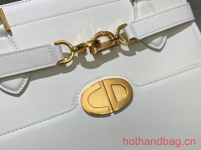 Dior MEDIUM BOSTON BAG Calfskin 8801 white