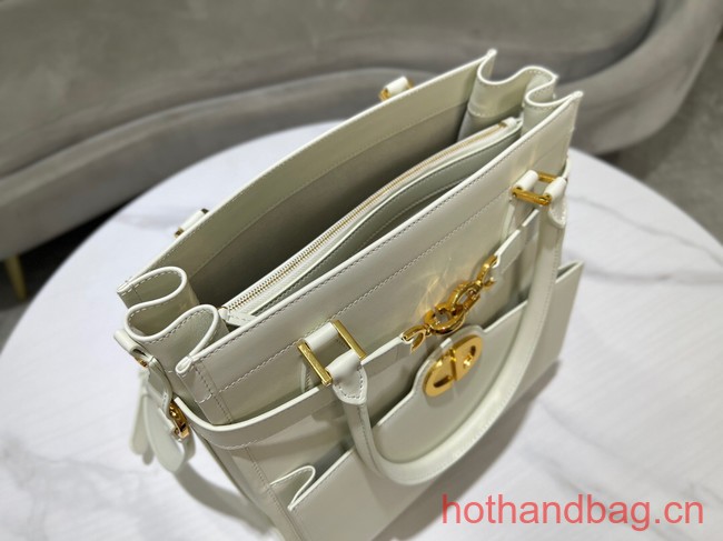 Dior MEDIUM BOSTON BAG Calfskin 8801 white