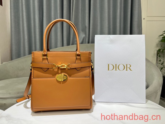 Dior MEDIUM BOSTON BAG Calfskin 8801 brown