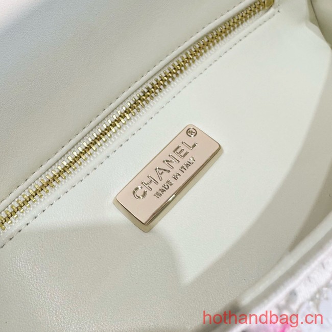 Chanel SMALL FLAP BAG AS4561 White& Yellow& Pink & Blue