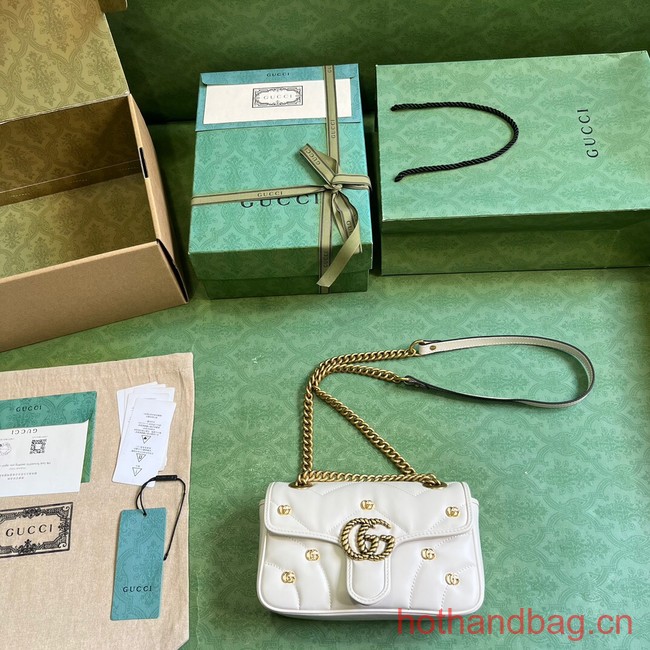 GUCCI GG MARMONT MINI SHOULDER BAG 446744 white