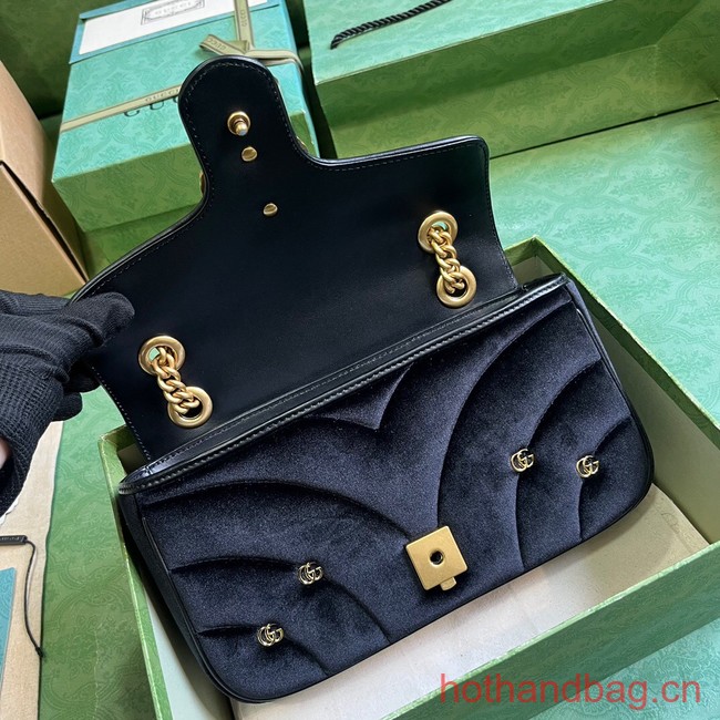 GUCCI GG MARMONT SMALL velvet SHOULDER BAG 443497 black