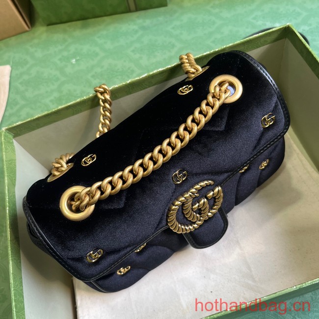 GUCCI GG MARMONT velvet MINI SHOULDER BAG 446744 black