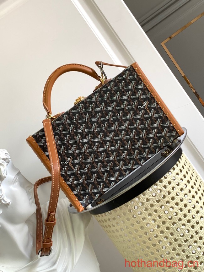 Goyard Calfskin Leather Tote Bag 20301 black&brown
