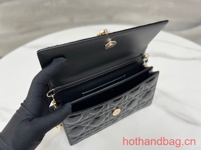 MISS DIOR MINI BAG Patent Cannage Calfskin S0980O black