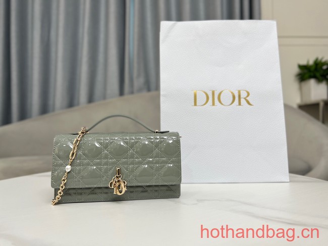 MISS DIOR MINI BAG Patent Cannage Calfskin S0980O gray