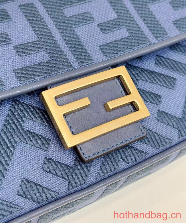 Fendi Baguette canvas bag with FF embroidery 8BR600 blue