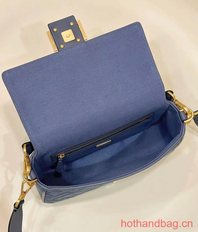 Fendi Baguette canvas bag with FF embroidery 8BR600 blue