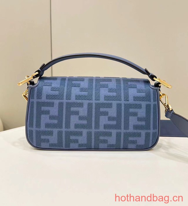 Fendi Baguette canvas bag with FF embroidery 8BR600 blue