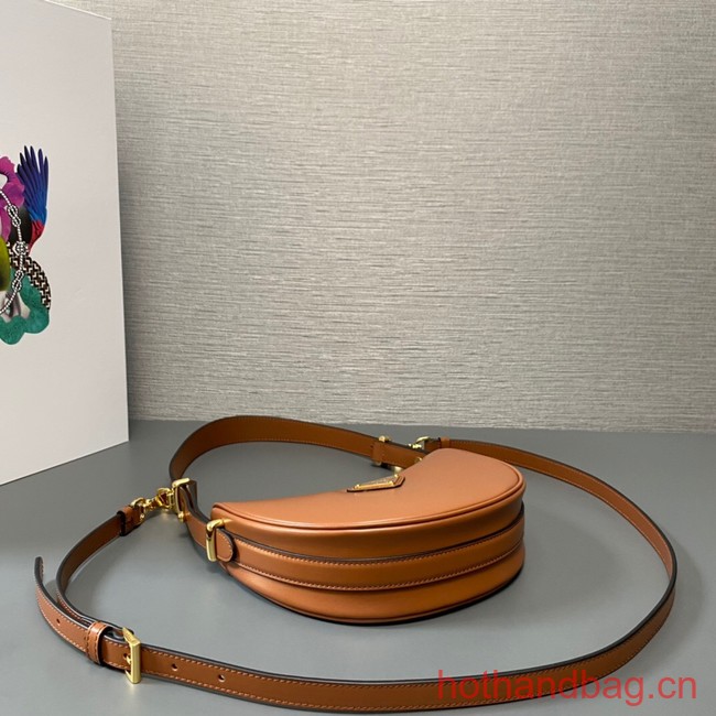 Prada leather shoulder bag 1BC199 brown