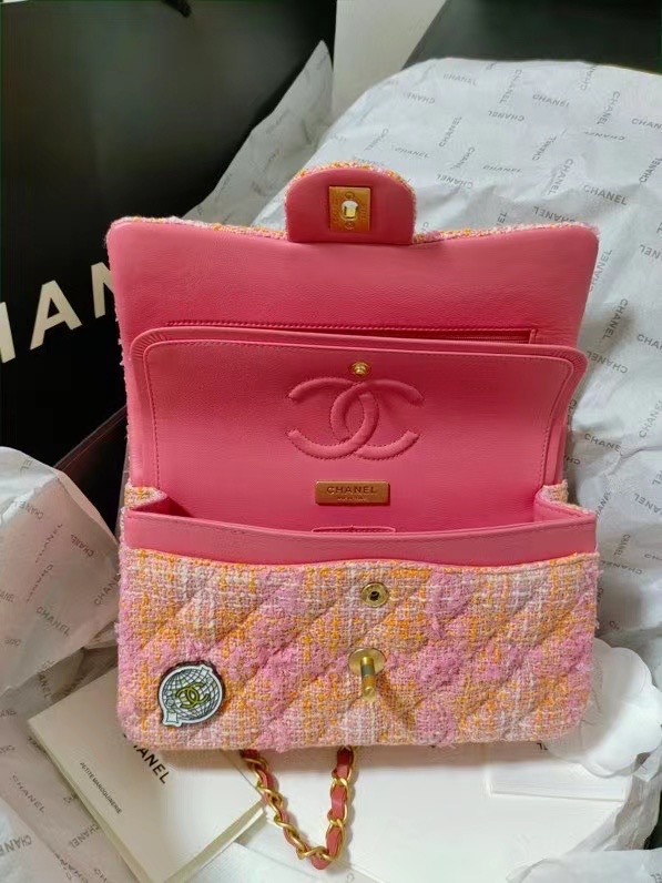 Chanel CLASSIC HANDBAG A01116 Coral Pink