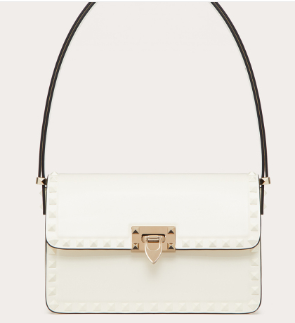 VALENTINO GARAVANI ROCKSTUD23 calfskin bag AZS098 white