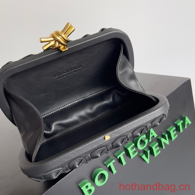 Bottega Veneta Knot Knotted Intreccio leather minaudiere 717622 black