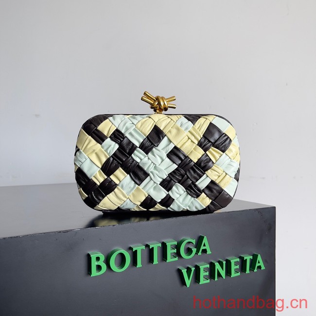 Bottega Veneta Knot Knotted Intreccio leather minaudiere 717622 Glacier & ice cream & fondant