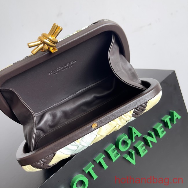 Bottega Veneta Knot Knotted Intreccio leather minaudiere 717622 Glacier & ice cream & fondant