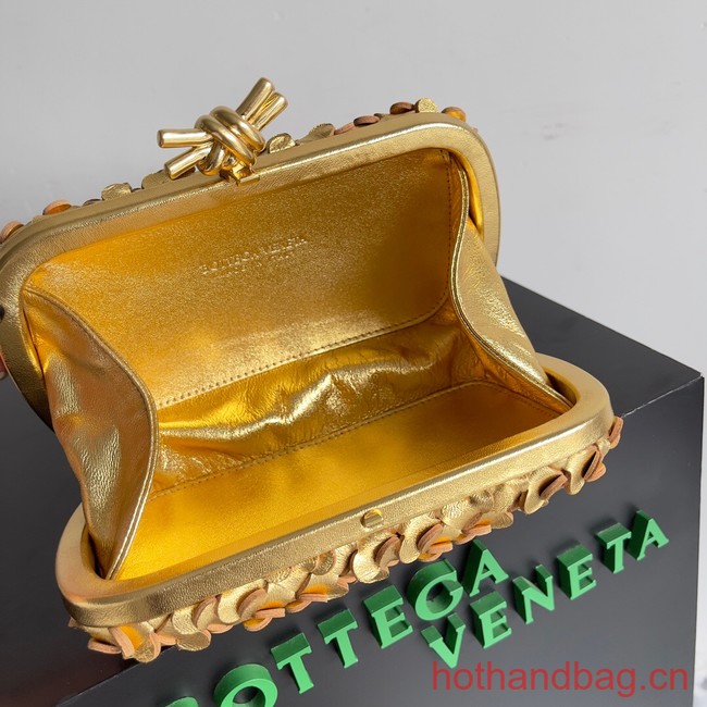 Bottega Veneta KnotIntreccio lamina leather 717622 Gold&Gold finish