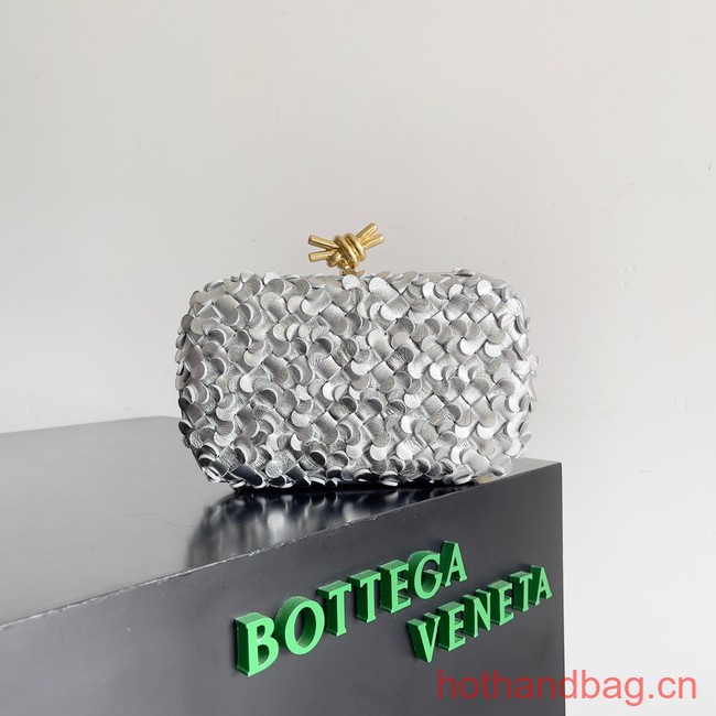 Bottega Veneta KnotIntreccio lamina leather 717622 Silver