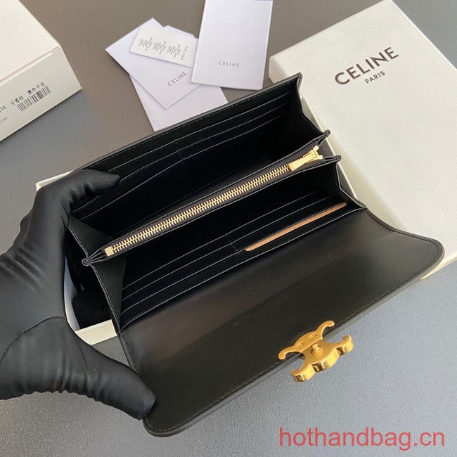 Celine LARGE WALLET TRIOMPHE IN SHINY CALFSKIN 10E313 BLACK