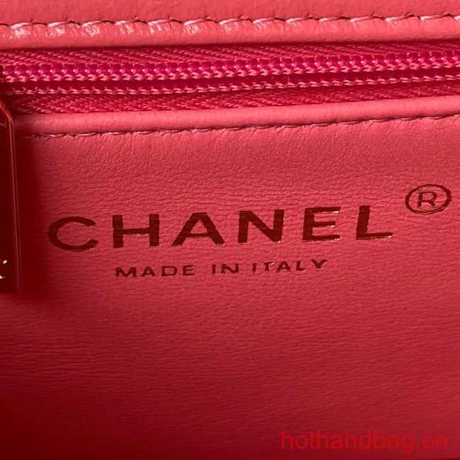 Chanel small flap bag with top handle AS4543 pink