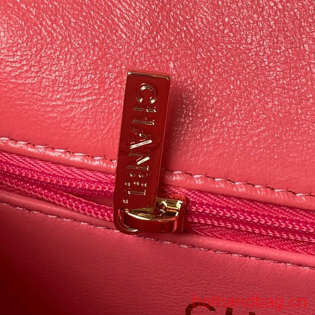 Chanel small flap bag with top handle AS4543 pink